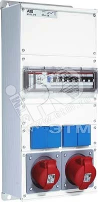 Бокс M32/2JFB CTFL с розеткамии фланцами в сборе, металл, IP44