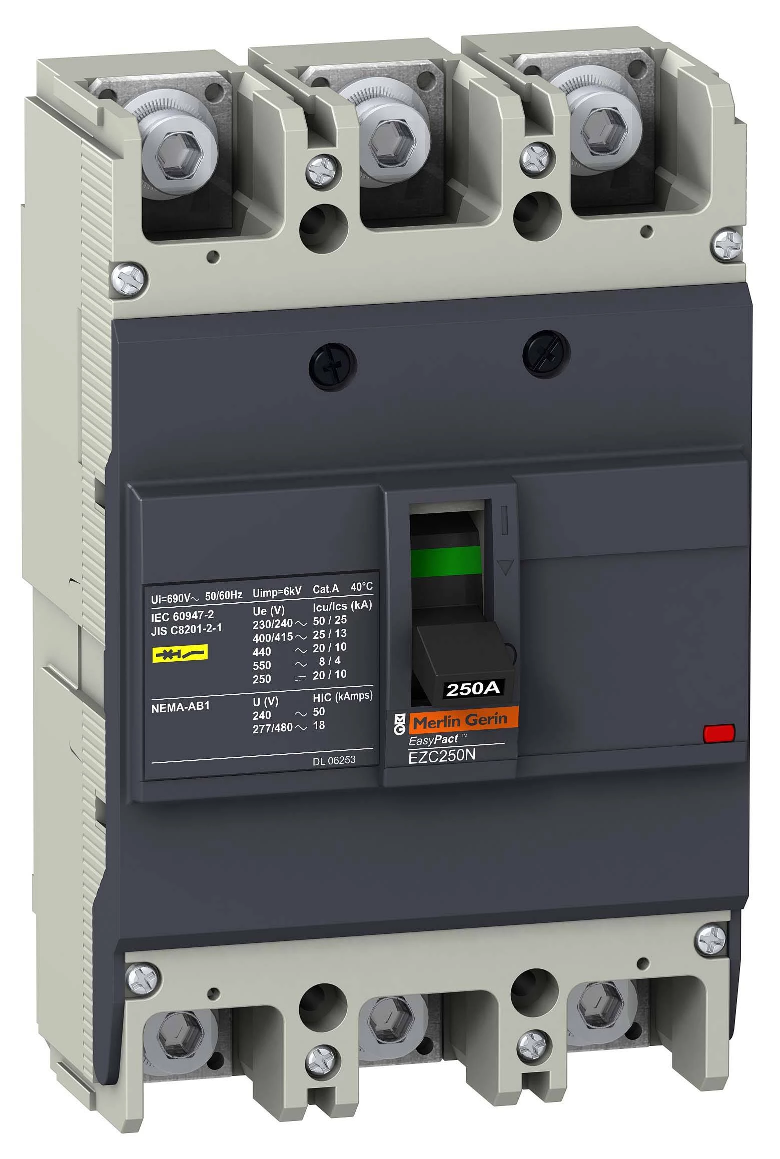 АВТ. ВЫКЛ. EZC250N 25 кА/400В 3П3Т 160 A