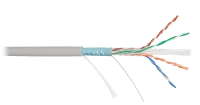 Кабель NIKOLAN F/UTP 4 пары, Кат.6 (Класс E), тест по ISO/IEC, 250МГц, одножильный, BC (чистая медь), 23AWG (0,57мм), внутренний, PVC нг(А), серый, 305м - гарантия: 1 год / 10 лет системная