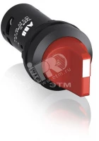 Переключатель C2SS2-10R-10 2-х позиционный красный 1НО (90 градусов) с фиксацией (черное декоративное кольцо)