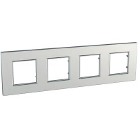 РАМКА UNICA QUADRO 4 МЕСТА СЕРЕБРО