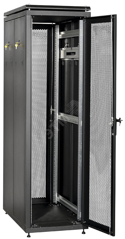 ITK Шкаф сетевой 19" LINEA N 24U 600х1000 мм перфорированные двери черный