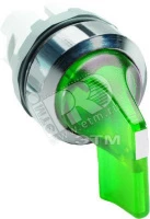 Переключатель M3SS8-21G (длинная ручка) зеленый 3-х позиционный с подсветкой (только корпус) с возвратом в среднее положение