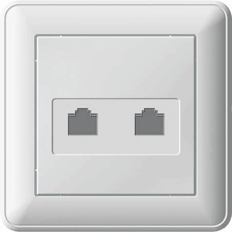 Двойная компьютерная розетка W59 RJ45 кат.5E, в сборе, слоновая кость
