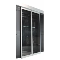 Автоматические раздвижные двери коридора 1200мм для шкафов LANMASTER DCS 48U, стекло, key-card замок