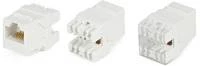 (High-Bandwidth applications) Вставка Keystone Jack RJ-45(8P8C), категория 6 тип 180 градусов, белая Hyperline