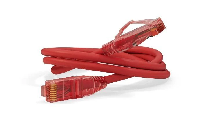 Патч-корд U/UTP, Cat.5е, LSZH, 0.3 м, красный Hyperline