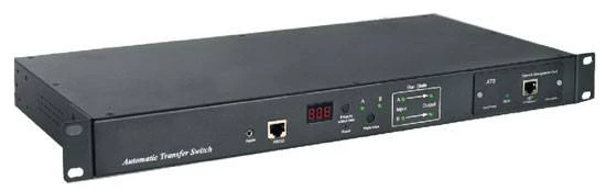 Блок розеток управляемый ATS 19&quot;, горизонтальный, 1U, 8 розеток IEC320 C13, 180-260V, 16А, цвет черный Hyperline