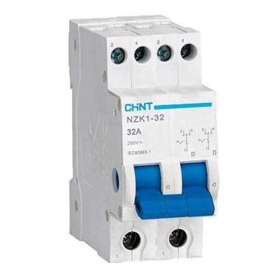 Модульный переключатель NZK1-32 2P 32А 3 положения (CHINT)
