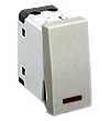 Переключатель с двух мест, с индикатором 45х22,5 мм (схема 6L) 16 A, 250 B (серебристый металлик) LK45