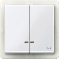 ДВЕ КЛАВИШИ С ОКОШ.Д/СВЕТ.ИНД.IP44 АКТ-Б