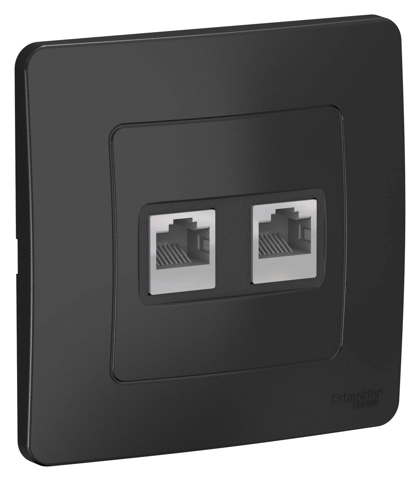 Двойная компьютерная розетка BLANCA RJ45, кат.5E, антрацит