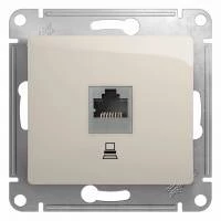Компьютерная розетка GLOSSA RJ45 кат.5E, механизм, молочный
