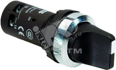 Переключатель C2SS1-30B-10 2-х позиционный черный 1НО (45 градус ов) с фиксацией