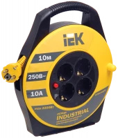 Катушка УК10 с т/з 4 места 2Р+PЕ/10м 3х1,0 мм2 "Industrial"