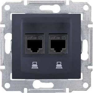 Двойная компьютерная розетка, графит SDN4600170