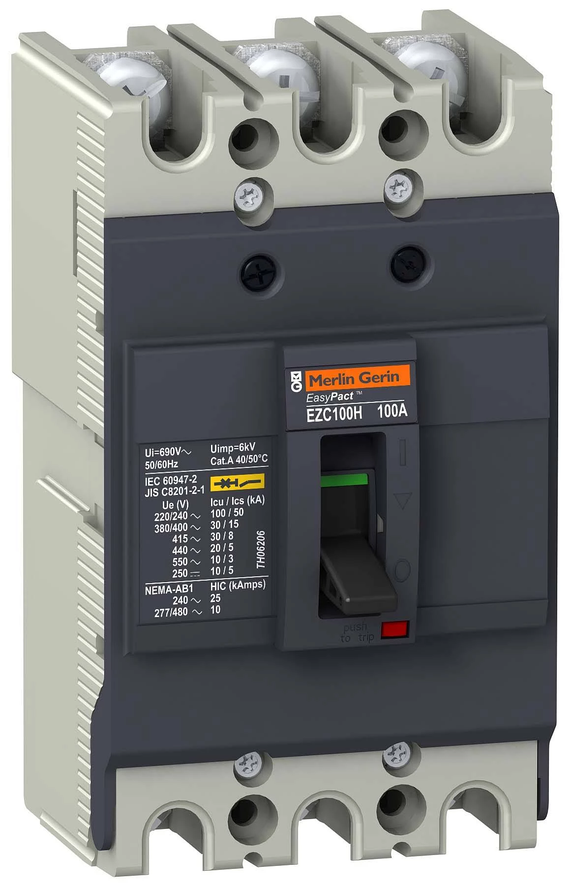 Автоматический выключатель EZC100 30 кА/380 В 3П3Т 100 A Schneider Electric EZC250H3100