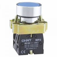 Кнопка управления NP2-BA61 без подсветки синяя 1НО IP40  (CHINT)