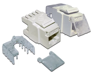 Модуль Keystone, RJ45, кат.5E, UTP, 90 градусов, со шторкой, белый