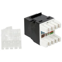 Модуль Keystone, RJ45, кат.5E, UTP, 180 градусов, со встроенной шторкой, черный