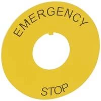 Osmoz этикетка.круг 60мм желт. "EMERGENCY STOP" надпись