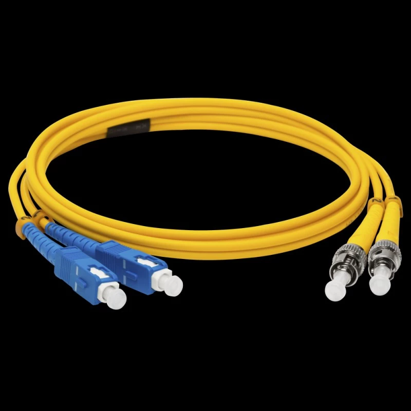 Патч-корд оптический LANMASTER, LSZH, дуплексный, ST/UPC-SC/UPC, SM, 15 м