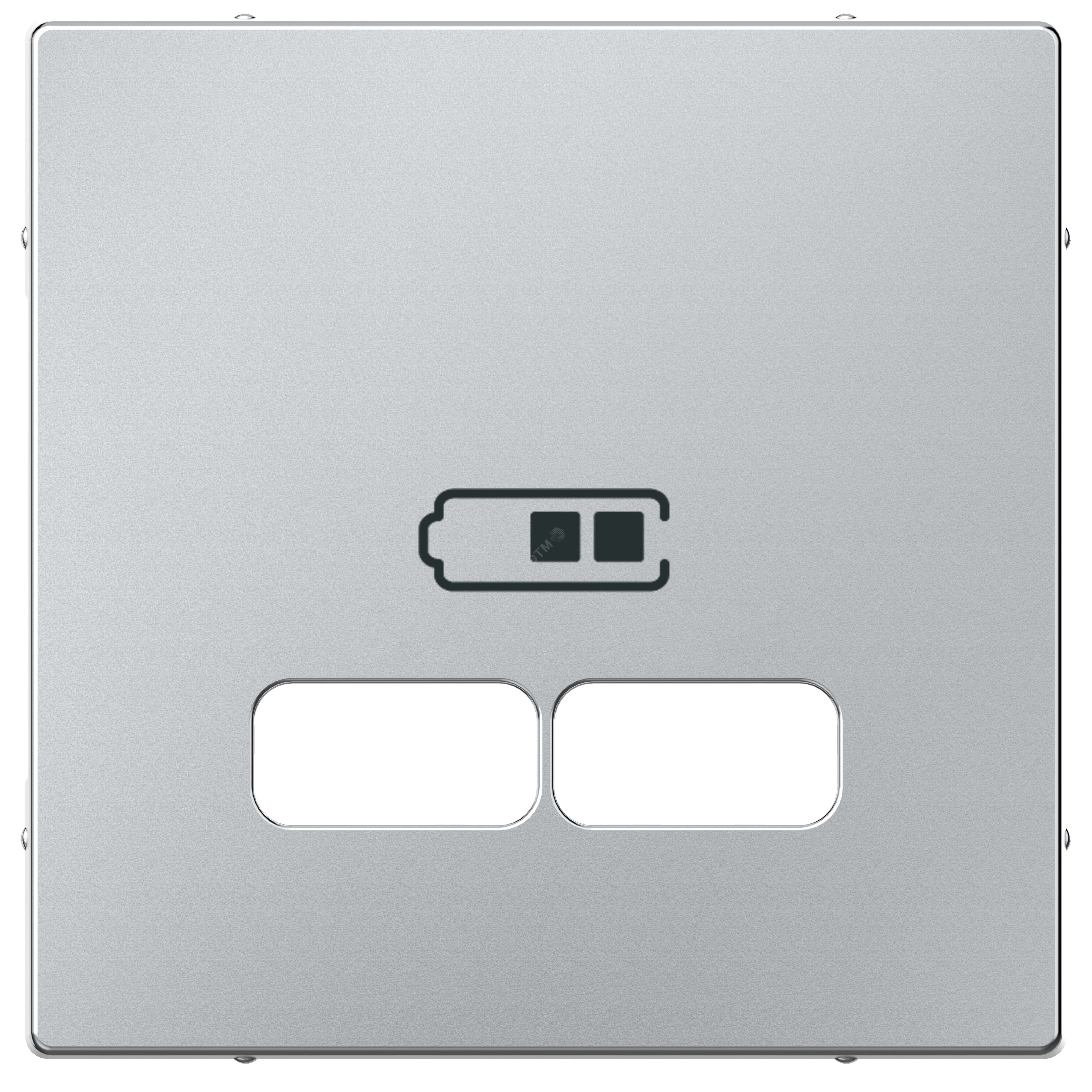 MERTEN, ЦЕНТРАЛЬНАЯ НАКЛАДКА для USB механизма 2,1А, АЛЮМИНИЙ, SM