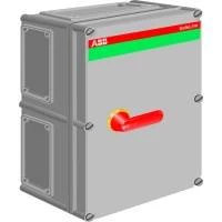 Рубильник в боксе OT250KFCC3A до 250А(АС23А) 3х-полюсный, 2НО+1НЗ доп, контакт, пластик, нет 2xфланецII