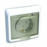 ЭТЮД IP44 С/У РОЗЕТКА с заземлением со штороками 16А 250B, БЕЛЫЙ, Россия