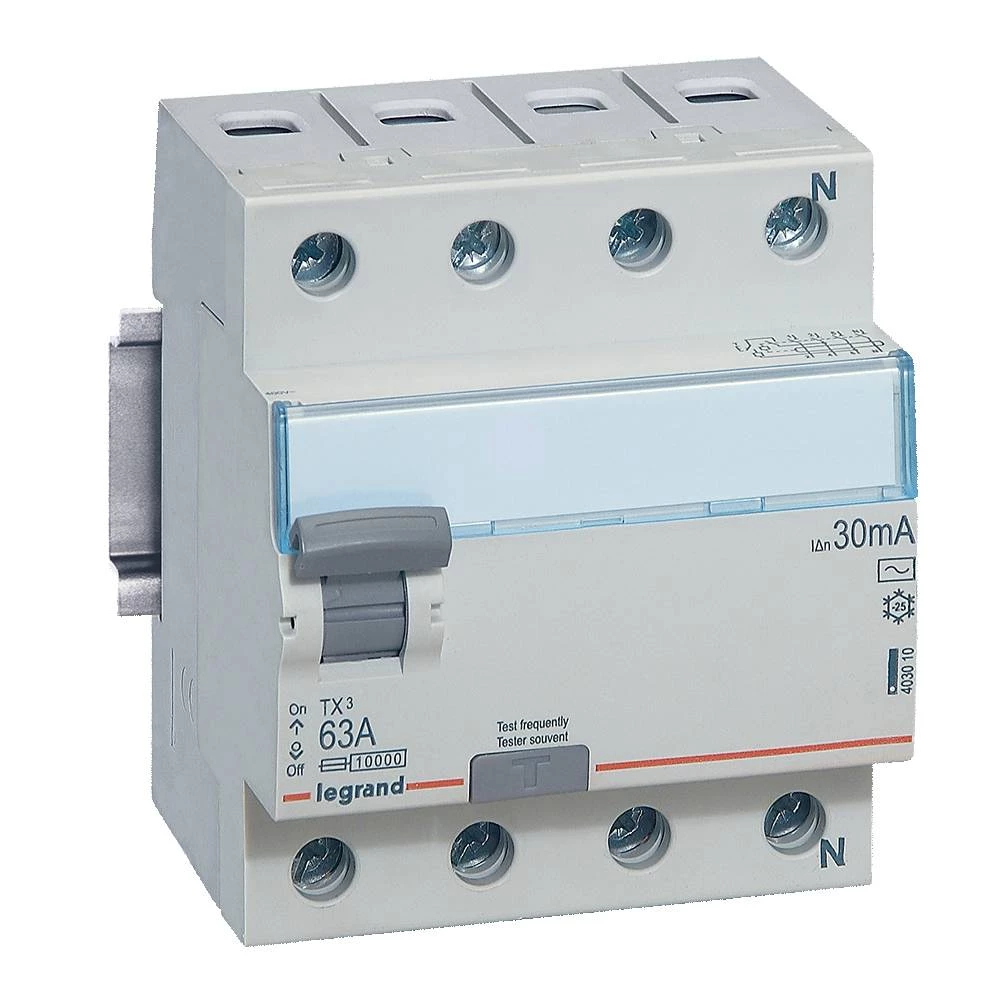 Четырехполюсное устройство защитного отключения TX3 4П 63A 30MA -AC
