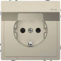 D-Life РОЗЕТКА 16А с з/к и крышкой IP44, САХАРА , SD