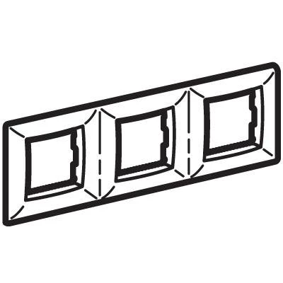 Рамка на 2+2+2 модуля (трехместная), слоновая кость, RAL9001