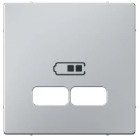 MERTEN, ЦЕНТРАЛЬНАЯ НАКЛАДКА для USB механизма 2,1А, АЛЮМИНИЙ, SM
