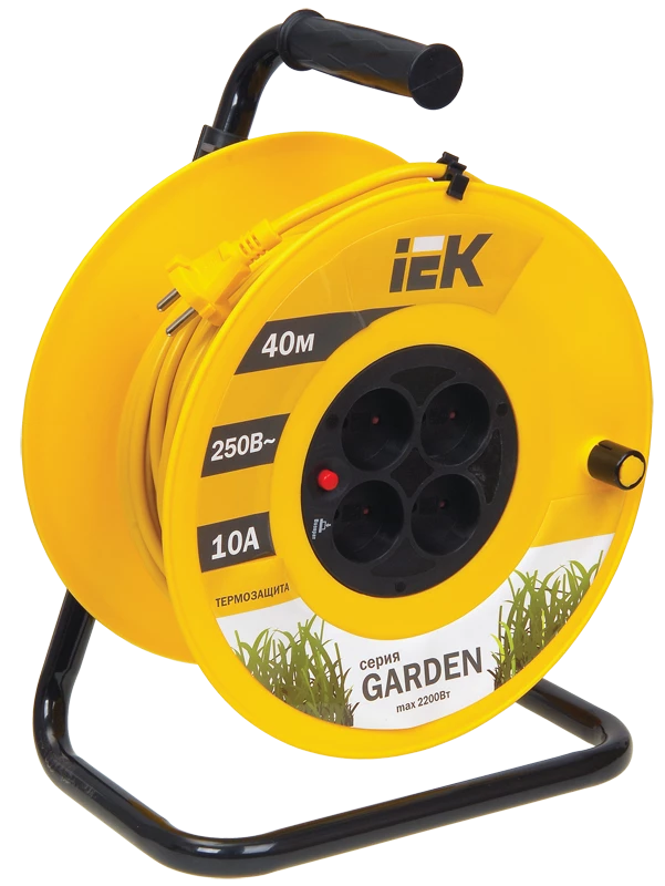Катушка УК40 с т/з 4 места 2Р/40м 2х1,0 мм2 "Garden"