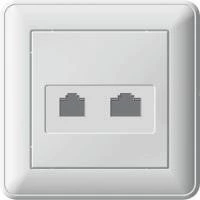 Двойная компьютерная розетка W59 RJ11+RJ45, 160В, 1А, кат.5E, в сборе, слоновая кость 