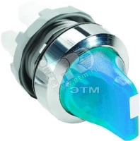 Переключатель M3SS2-21L (короткая ручка) синий 3-х позиционный с подсветкой (только корпус) с возвратом в среднее положение