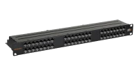 Панель 19", 1U, 48 портов, Кат.6, RJ45/8P8C, неэкран, черная