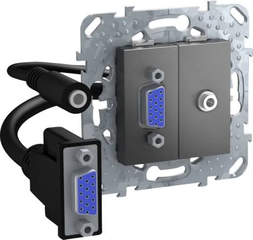 HD15+Minijack-коннектор, графит