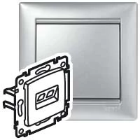 Двойная компьютерная розетка Valena RJ45 UTP кат5е 1в алюминий зх