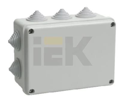 Коробка КМ41242 распаячная для о/п 150х110х70 мм IP55 (RAL7035, 10 гермовводов)