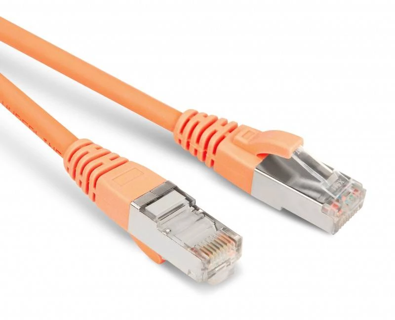 Патч-корд F/UTP, экранированный, Cat.5е, LSZH, 10 м, оранжевый Hyperline