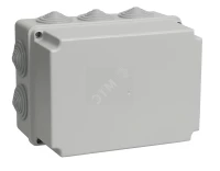 Коробка КМ41246 распаячная для о/п 190х140х120 мм IP55 (RAL7035, 10 гермовводов)