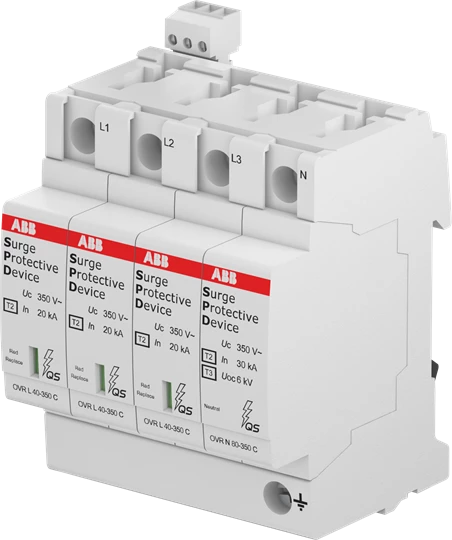 Ограничитель импульсных перенапряжений ABB УЗИП OVR T2 80-440s P QS