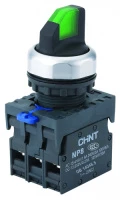 Переключатель управления с фиксацией NP8-20XD/21 2НО зеленая AC/DC24В(LED) IP65 (R)(CHINT)