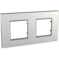 РАМКА UNICA QUADRO 2 МЕСТА СЕРЕБРО