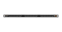 Коммутационная панель NIKOMAX 19", 0,5U, 24 порта, Кат.5e (Класс D), 100МГц, RJ45/8P8C, 110/KRONE, T568A/B, неэкранированная, с органайзером, черная - гарантия: 5 лет расширенная / 25 лет системная