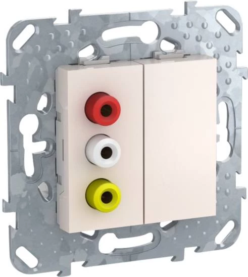 3-RCA коннектор, бежевый