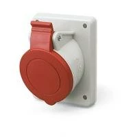 Розетка панельная с наклоном  IP44 32А 2P+E 230В. Пружинныйзажим.