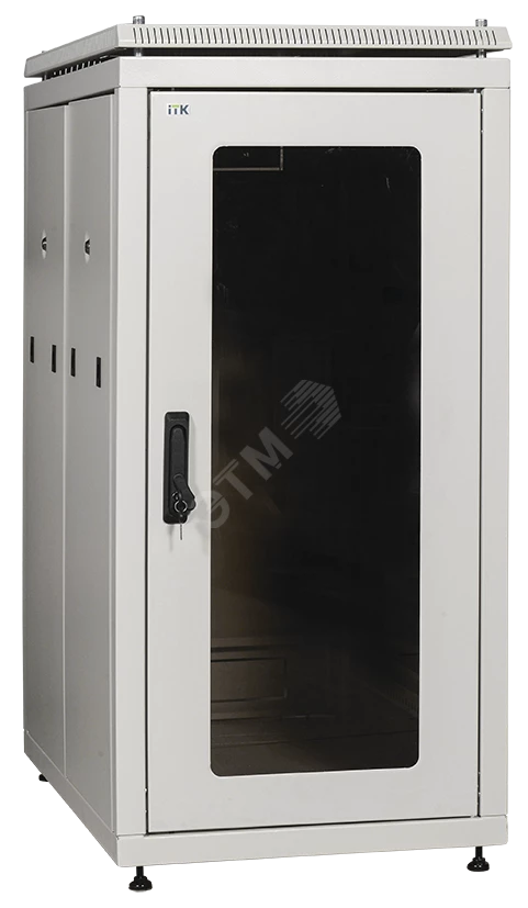 ITK Шкаф сетевой 19" LINEA N 28U 600х1000 мм стеклянная передняя дверь серый