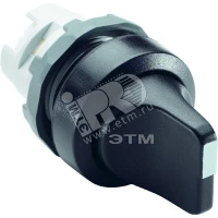Переключатель M3SS2-10B (короткая ручка) черный 3-х позиционный без подсветки (только корпус) с возвратом в среднее положение